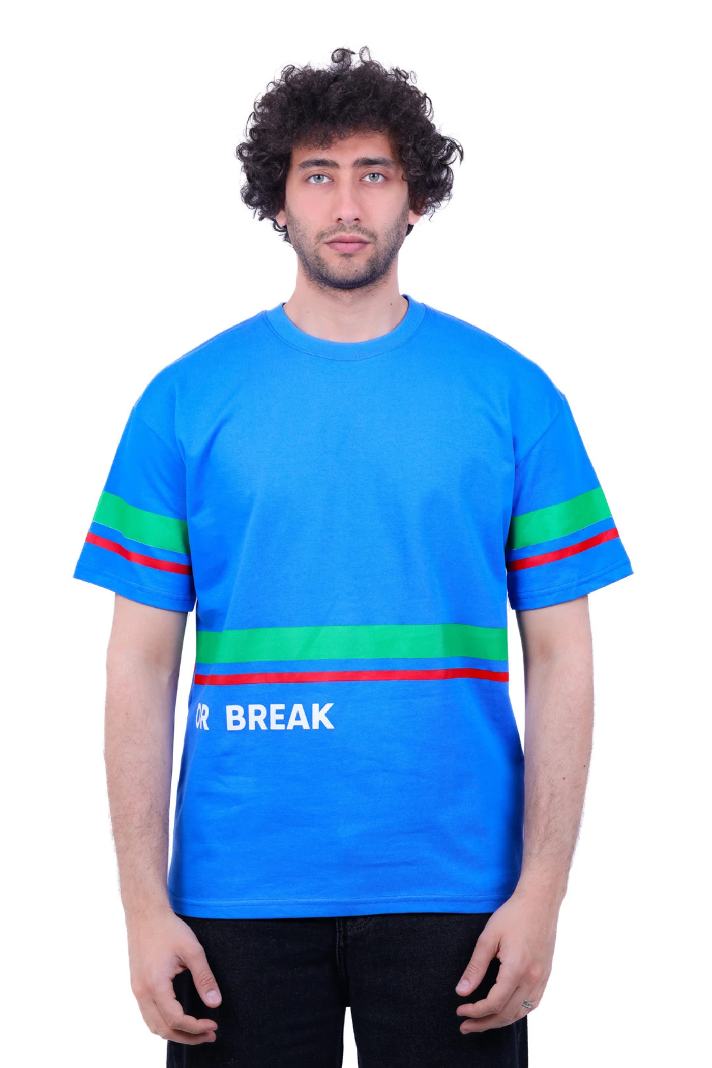 تيشيرت أوفر سايز مطبوع BREAK LINES